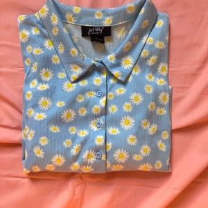 Size Large // Sunflower Baby Blue // Crop Top